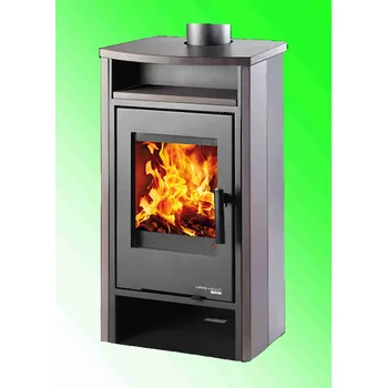 Krbová kamna krbová kamna HAAS+SOHN Livorno II - černá / obklad hnědá keramika