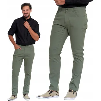 PÁNSKÉ CHINOS KALHOTY ELEGANTNÍ HLADKÉ S KAPSY MORAJ 36
