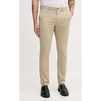 Pánské kalhoty Kalhoty Tommy Hilfiger pánské, béžová barva, přiléhavé, MW0MW41924 80X, vel. 36/30