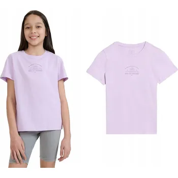 Dívčí tričko Dětské bavlněné tričko 4F pro dívky, velikost 128 (7-8 let)