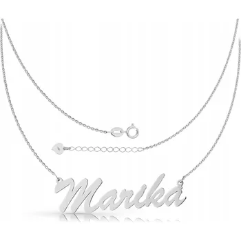 Náhrdelník STŘÍBRNÝ NÁHRDELNÍK SE JMÉNEM MARIKA STŘÍBRO 925 JAKO DÁREK + GRAVÍROVÁNÍ