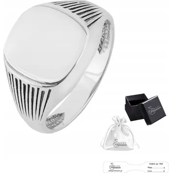 Prsten Stříbrný pečetní prsten ryzost 925 Stylový prsten s hladkou plochou Gravírování | vel. 31
