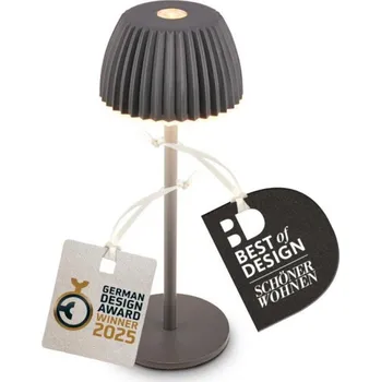 Lampička BRILONER Riffle Nano stolní lampička - 1,5W, 130lm, nabíjecí, LED, stmívatelné, dotykový vypínač, German design Award Winner 2025, antracit 7581015