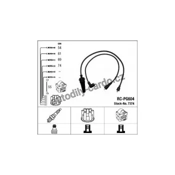 Zapalovací kabel Sada kabelů pro zapalování NGK RC-PG604 - PEUGEOT