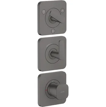 Vodovodní baterie Axor Citterio C - Podomítkový termostatický modul pro 3 spotřebiče, kartáčovaný černý chrom 49710340