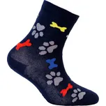 Chlapecké ponožky WOLA STOPY A KOSTI tmavě modré Velikost: 33-35