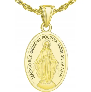 Řetízek STŘÍBRNÝ ŘETÍZEK VELKÁ K PRVNÍMU SVATÉMU PŘIJÍMÁNÍ Matka Boží K PŘIJÍMÁNÍ, ZLACENÝ