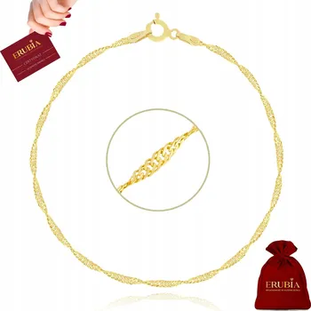 Náramek POZLACENÝ DÁMSKÝ NÁRAMEK SINGAPUR 18 cm, JEMNÝ, ITALSKÝ, CELEBRITKA