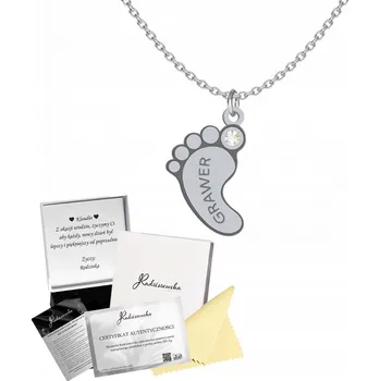 Náhrdelník Náhrdelník STOPA JMÉNO DÍTĚTE stříbro GRAVÍROVÁNÍ PLÍŠEK