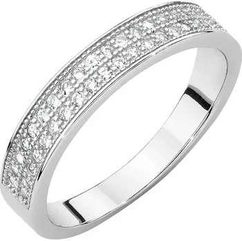 Prsten STŘÍBRNÝ PRSTÝNEK OBRUČ 925 se ZIRKONY vel. 15