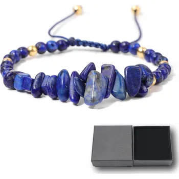 Náramek Pletený náramek s přírodním kamenem Lapis Lazuli, korálky 5-8 mm, nastavitelný