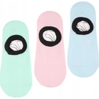 Dámské ponožky Dámské balerínky NÍZKÉ KOTNÍKOVÉ PONOŽKY , hladké silikonové Ponožky MORAJ sada 3 kusů, 38-41