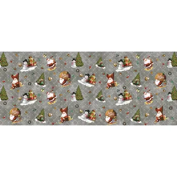 ubrus Sanem Plastik 1334 PVC ubrus Florista (Vánoční Santa) -- ks -- 140x160 cm Barva: šedá, rozměr: 140 cm x 160 cm