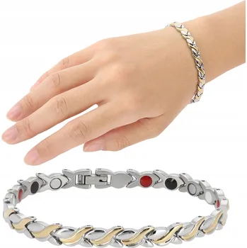 Náramek MAGNETICKÝ NÁRAMEK ZDRAVOTNÍ DÁMSKÝ STŘÍBRNÝ