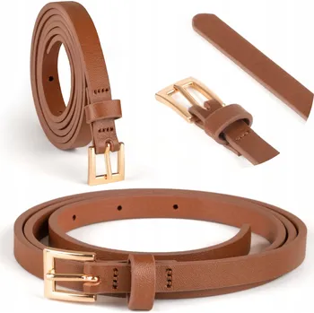 Opasek Dámský klasický kožený hnědý ke kalhotám Vivisence P0003 , PÁSEK 95 cm