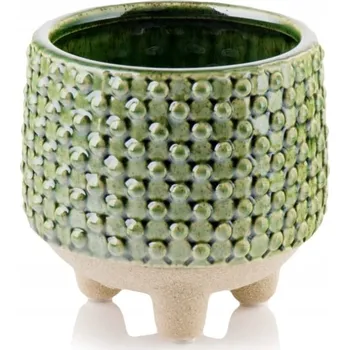 Květináč Květináč keramika zelený Polnix 13 cm x 12 x 13 cm