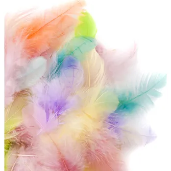 Dekorační pírka 5 až 12 cm - 5g - Pastelové