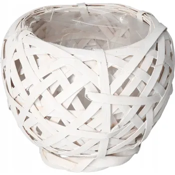 Květináč Obal na květináč 18 cm proutěný bílý