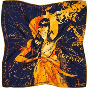 Šála Šátek znamení zvěrokruhu Štír 67x67 cm Anna Halarewicz 100% hedvábí