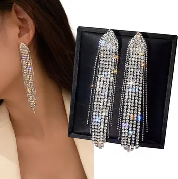 Náušnice Stříbrné Náušnice s dlouhým závitem Zirkony