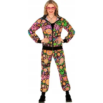 Karnevalový kostým KOSTÝM TEPLÁKOVKA HIPÍK BAREVNÝ 60. 70. LÉTA