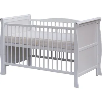 Dětská postýlka Dětská postýlka Scarlett MARINA - bílá (borovice) - vyndavací příčky - 120 x 60 cm