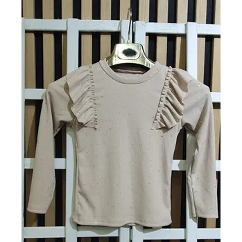 Dívčí oblečení made in Italy Dívčí slavnostní triko 25925 barva: béžová, Rozměr: 116