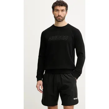 Pánská mikina Mikina Guess ALDWIN pánská, černá barva, s potiskem, Z4YQ16.KAIJ1 99X, vel. M