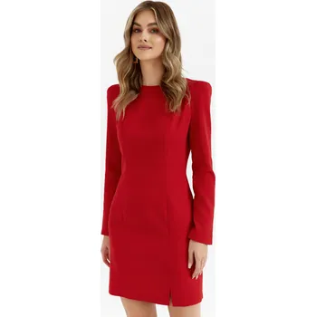 Dámské šaty ŠATY ELEGANTNÍ NA SVATEBNÍ HOSTINA DÁMSKÉ MINI DLOUHÝ RUKÁV ČERVENÉ 38 M