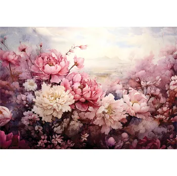 Fototapeta Fototapeta KVĚTINY 3D Velké Pivoňky Růže 368x254