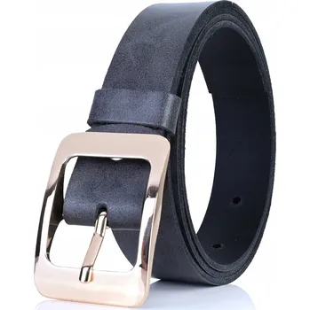 Opasek Dámský KOŽENÝ Pásek 3 cm se ZLATOU přezkou Šedý / Tarmak