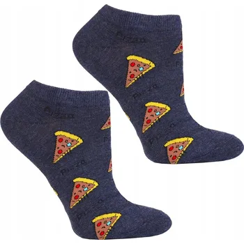 Dámské ponožky Dámské BAVLNA KOTNÍKOVÉ PONOŽKY MORAJ PONOŽKY vzorem pizzy NÁMOŘNICKÁ MODRÁ 38/41
