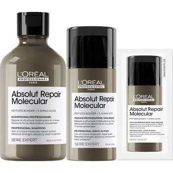 Šampon Loreal sada pro obnovu vlasů Absolut Repair Molecular: šampon, maska, ampulky