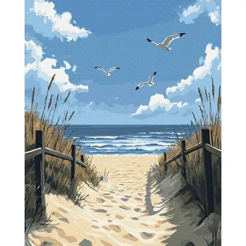 Malování podle čísel iPicasso Písečná oáza 40x50 cm na rámu