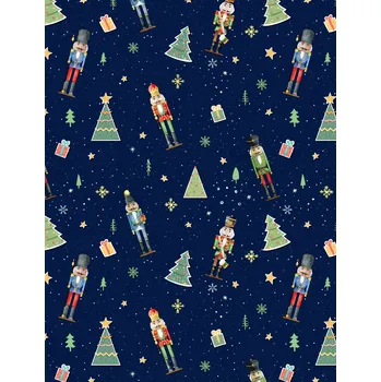 ubrus Nese plastik 1201 PVC ubrus Fantastik (Vánoční vojáčci) role Barva: modrá, rozměr: role 20 m (140 cm x 2000 cm)
