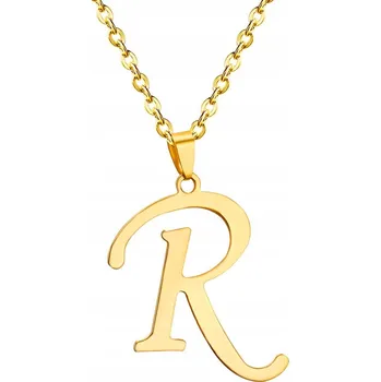 Náhrdelník NÁHRDELNÍK písmeno R OCEL ušlechtilá zlatý pozlacený
