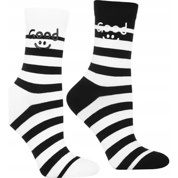 Dámské ponožky Dámské pruhované Ponožky černobílé vysoké MORAJ Ponožky 2 páry 35-38