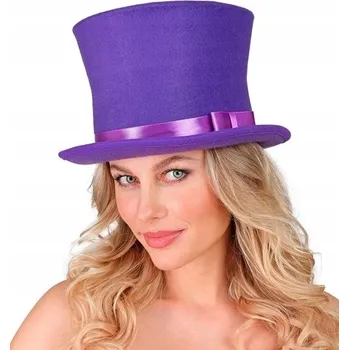 CYLINDER FIALOVÝ VYSOKÁ POKRÝVKA HLAVY FIALOVÁ PŘÍSLUŠENSTVÍ KARNEVAL