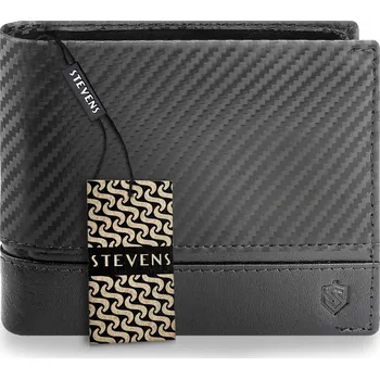 Peněženka Stevens peněženka z pravé lícové kůže černá - muž