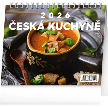 Kalendář NOTIQUE Stolní kalendář Česká kuchyně 2026, 16,5 x 13 cm