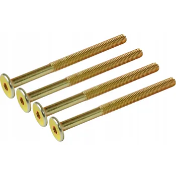 Šroub 100x metrický šroub M6 x 80 mm pozink žlutý, s válcovou hlavou, nábytkový šroub