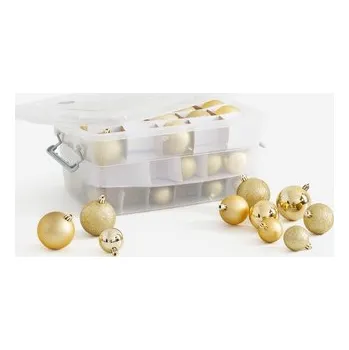 Vánoční dekorace Sada 70 kusů zlatých vánočních baněk v krabičce