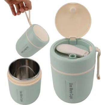 Termoska JÍDLONOSIČ TERMO OCELOVÝ S LŽÍCÍ 500ML ZELENÝ