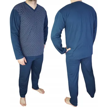 Pánské pyžamo Pánské pyžamo bavlněné, dlouhý rukáv, dlouhé kalhoty, polská výroba, 2XL