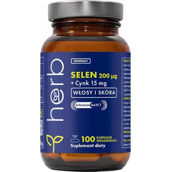HERB Selen L-selenomethionin 200µg Zinek 15mg 100 rostlinných Kapslí Immunita , Kůže