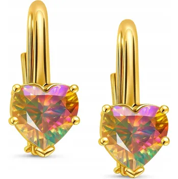 Náušnice Stříbrné náušnice pro dívky, anglické zapínání, stříbro pozlacené, ryzost 925