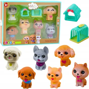 Figurka Sada gumových Pejsci psů 6 Ks + příslušenství