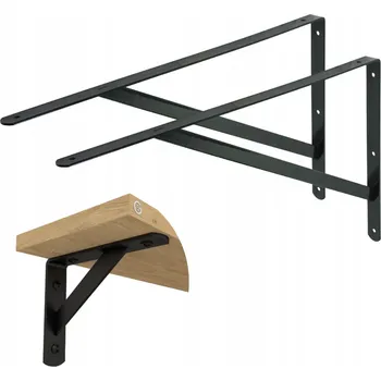 ČERNÁ konzole 500 x 330, nástěnná konzole, držák police, podpěra