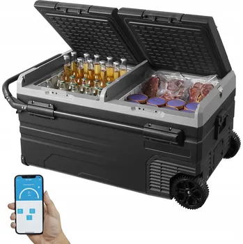 Autochladnička VEVOR Přenosná Lednice 80W 95L Autochladnička Dvouzónová s Kolečky