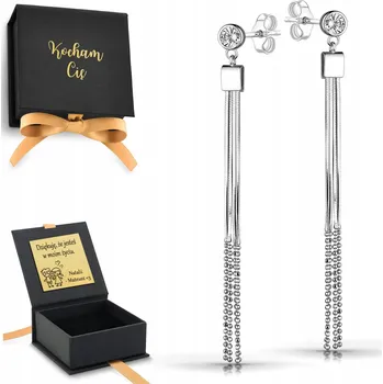 Náušnice Stříbrné náušnice visací řetízkové dlouhé 925 na šroubek